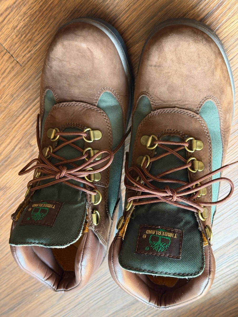 Timberland Junior Boots – Size 7 – Brown & Green